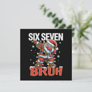 67 Six Seven Burh Santa Dab Christmas 6 7 Meme Holiday Card
