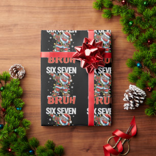 67 Six Seven Burh Santa Dab Christmas 6 7 Meme  Wrapping Paper
