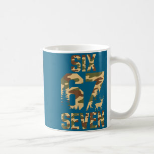 67 Six Seven Camo Deer Buck Meme Funny Hunting Out Coffee Mug