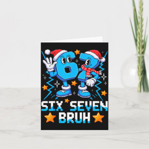 67 Six Seven Christmas Bruh Funny Italian Brainrot Card