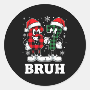 67 Six Seven Christmas Bruh Funny Italian Brainrot Classic Round Sticker