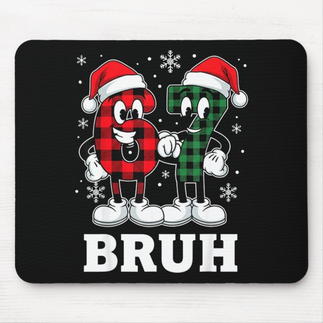 67 Six Seven Christmas Bruh Funny Italian Brainrot Mouse Mat (Front)