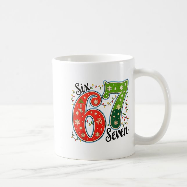 67 Six Seven Christmas Funny Meme 67 Couples Chris Coffee Mug (Right)