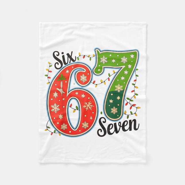 67 Six Seven Christmas Funny Meme 67 Couples Chris Fleece Blanket (Front)