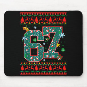 67 Six Seven Christmas Funny Meme Hand 67 Couples Mouse Mat
