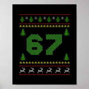 67 Six Seven Christmas Knitting 67 Ugly Christmas Poster