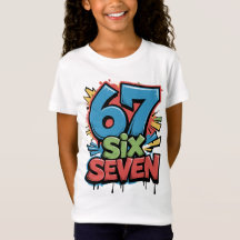 67 Six Seven Colorful Pop Art Graphic Tee for Fun 