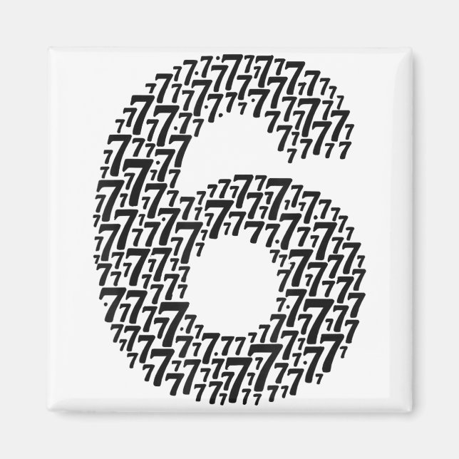 67 Six Seven Cool Matching 6 And 7 Design Funny 6- Magnet (Front)