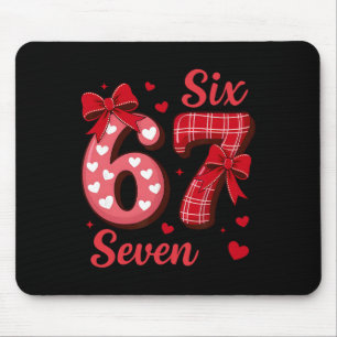67 Six Seven Coquette Bow Girls Kids Valentines Da Mouse Mat