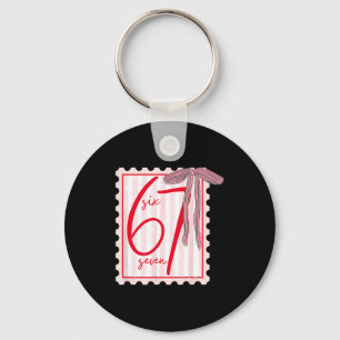 67 Six Seven Coquette Nk Bow Funny 6 7 Meme Girls Key Ring