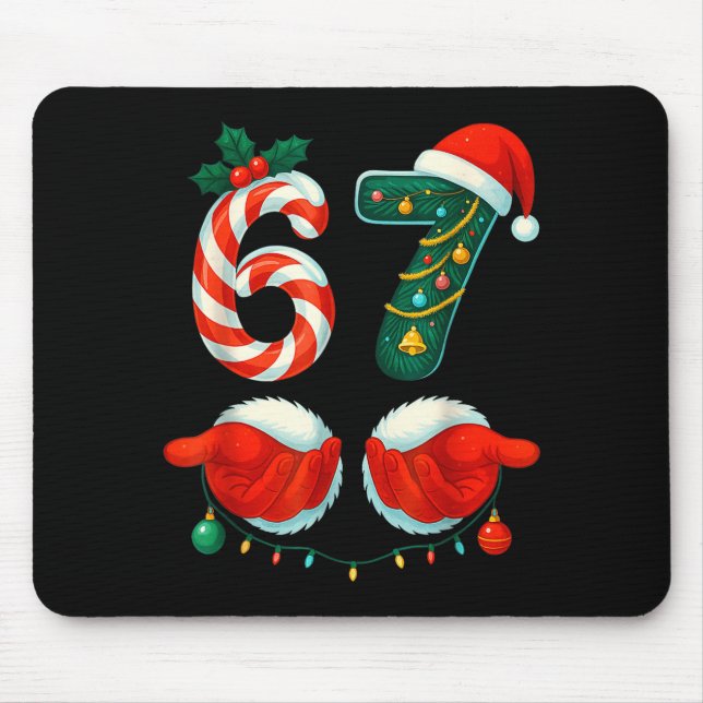 67 Six Seven Couple Pajamas Christmas For Men Wome Mouse Mat (Front)