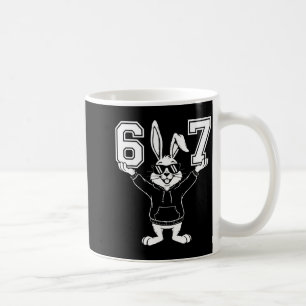 67 six seven cute bunny rabbit with sunglasses coffee mug