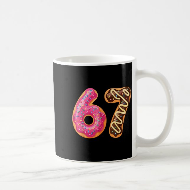 67 Six Seven Donut Meme Funny Sweet Sprinkles  Coffee Mug (Right)