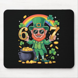 67 Six Seven Funny 6 7 Meme St Patricks Day Leprec Mouse Mat
