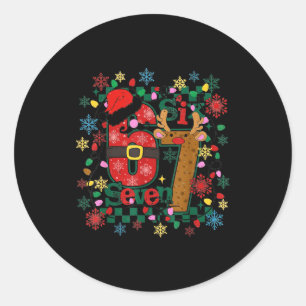 67 Six Seven Funny Christmas 6 7 Meme Humor Men Wo Classic Round Sticker