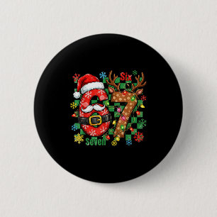 67 Six Seven Funny Christmas 6 7 Meme Joke Boys Gi 6 Cm Round Badge