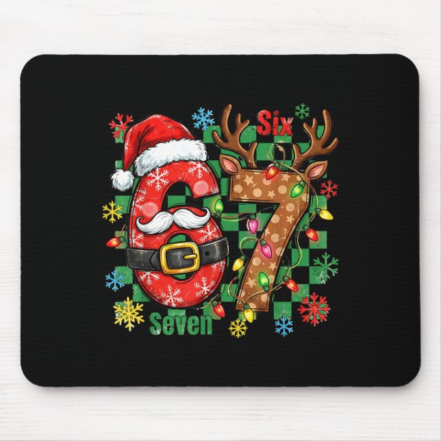 67 Six Seven Funny Christmas 6 7 Meme Joke Boys Gi Mouse Mat (Front)