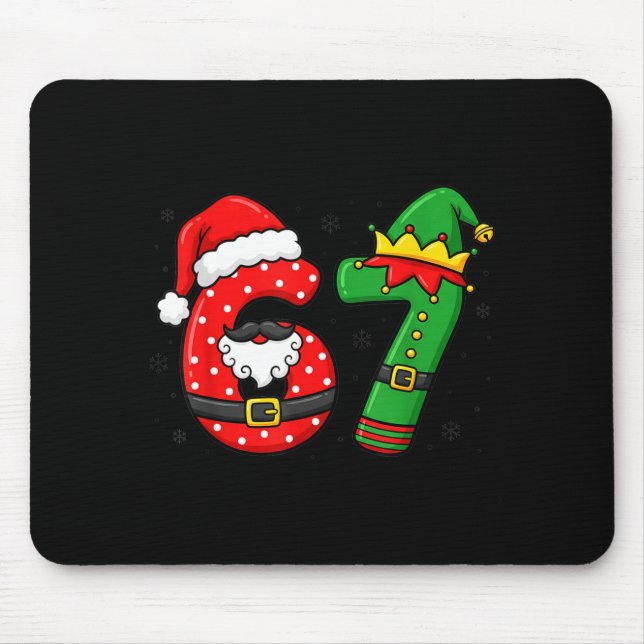 67 Six Seven Funny Christmas 6 7 Meme Xmas Boys Gi Mouse Mat (Front)