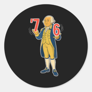67 Six Seven Funny George Washington Meme Classic Round Sticker