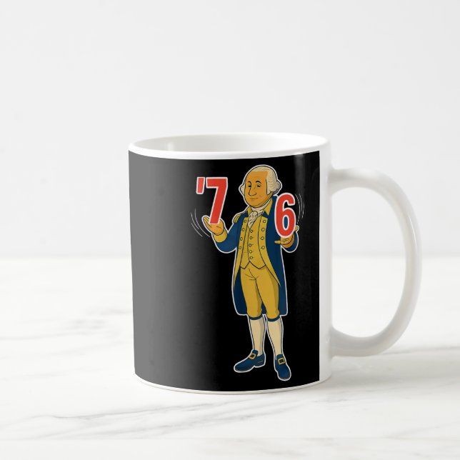 67 Six Seven Funny George Washington Meme  Coffee Mug (Right)