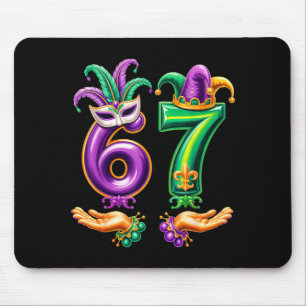 67 Six Seven Funny Mardi Gras 6 7 Meme For Men Wom Mouse Mat