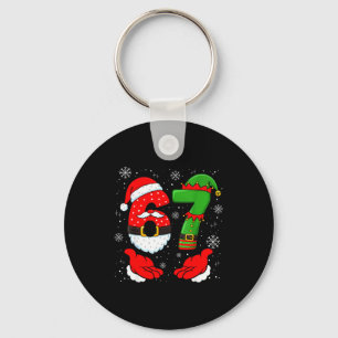67 Six Seven Funny Santa Hand 6 7 Meme Christmas M Key Ring