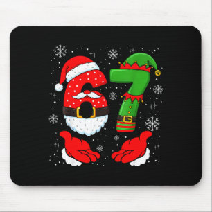 67 Six Seven Funny Santa Hand 6 7 Meme Christmas M Mouse Mat