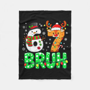 67 Six Seven Funny Snowman Reindeer Bruh 6 7 Meme Fleece Blanket