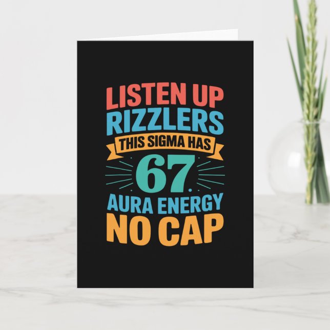 67 Six Seven Get Sendy Meme Design Funny 6 7 Sigma Card (Front)
