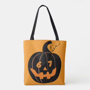  67 Six Seven Halloween Tote for Students Teachers Bag