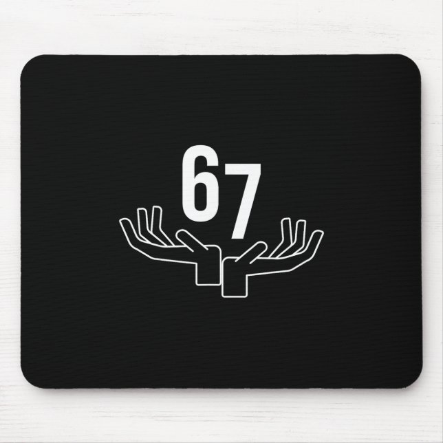 67 Six Seven Hand Gesture Meme  Mouse Mat (Front)