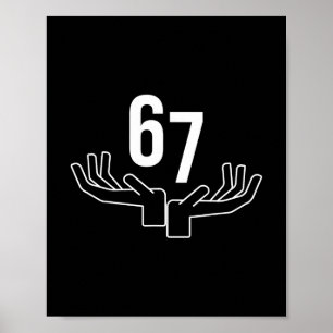 67 Six Seven Hand Gesture Meme  Poster