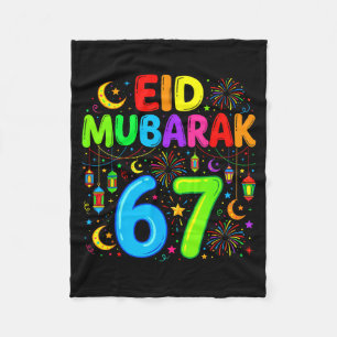 67 six seven happy eid mubarak kids eid al fleece blanket
