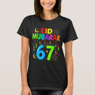 67 six seven happy eid mubarak kids eid al T-Shirt
