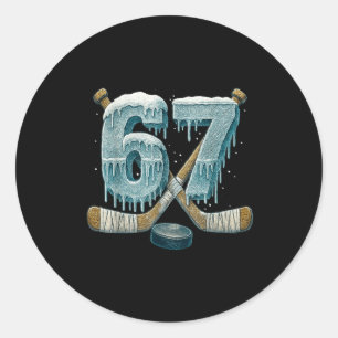 67 Six Seven Hockey Drip Number Funny 6 7 Meme Classic Round Sticker