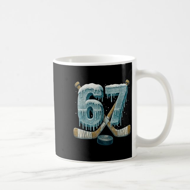 67 Six Seven Hockey Drip Number Funny 6 7 Meme  Coffee Mug (Right)