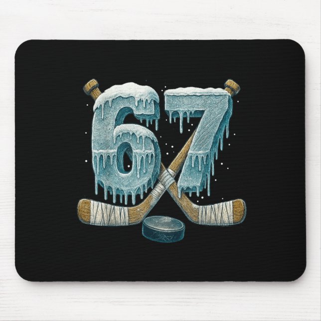 67 Six Seven Hockey Drip Number Funny 6 7 Meme  Mouse Mat (Front)