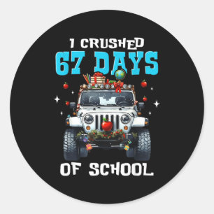 67 Six Seven I Crush 67 Days Of School Funny Meme Classic Round Sticker