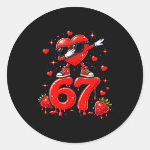 67 Six Seven Ice Cream Meme Funny Valentine Days Classic Round Sticker