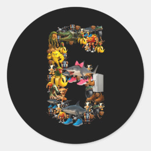 67 Six Seven Italian Brainrot Christmas Matching C Classic Round Sticker