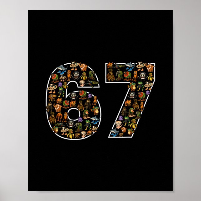 67 Six Seven Italian Brainrot Gen Alpha Meme  Poster (Front)