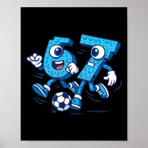 67 Six Seven Italian Brainrot Kids Soccer 67 Meme Poster