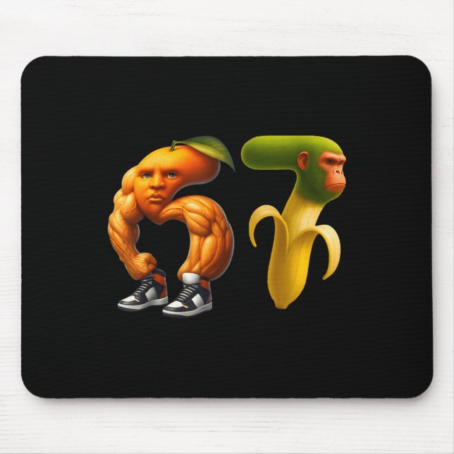 67 Six Seven Italian Brainrot Meme Couple Matching Mouse Mat (Front)