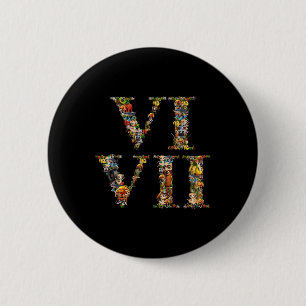 67 Six Seven Italian Brainrot Roman Numeral Meme 6 Cm Round Badge