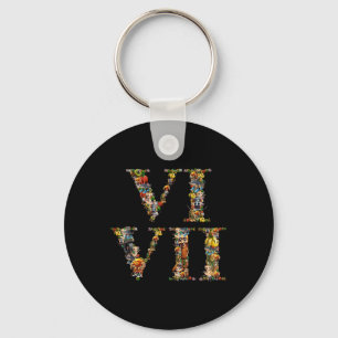 67 Six Seven Italian Brainrot Roman Numeral Meme Key Ring