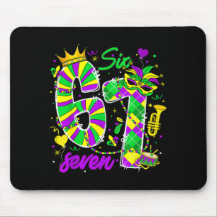 67 Six Seven Mardi Gras Carnival New Orleans Fleur Mouse Mat