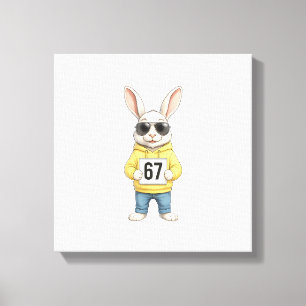 67 Six Seven Meme 6 7 Funny Easter Day for Boys Me Canvas Print