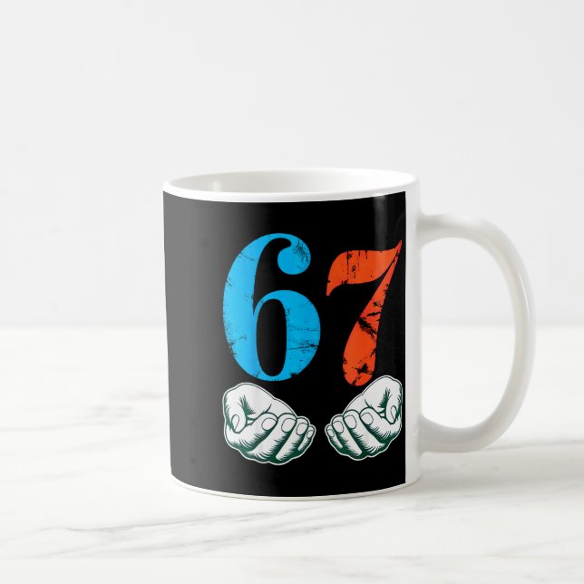 67 Six Seven Meme 6 7 Hands  Coffee Mug (Right)