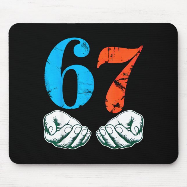 67 Six Seven Meme 6 7 Hands  Mouse Mat (Front)