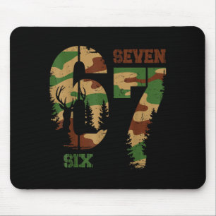 67 Six Seven Meme Camo Deer Hunting Gift For Boys Mouse Mat